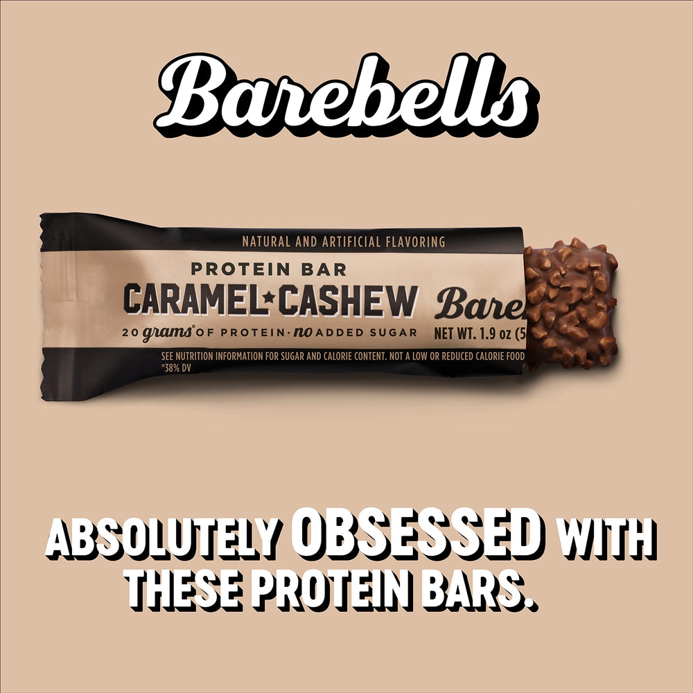 Two Barebells bars stacked with water bottle for gym bag snack.