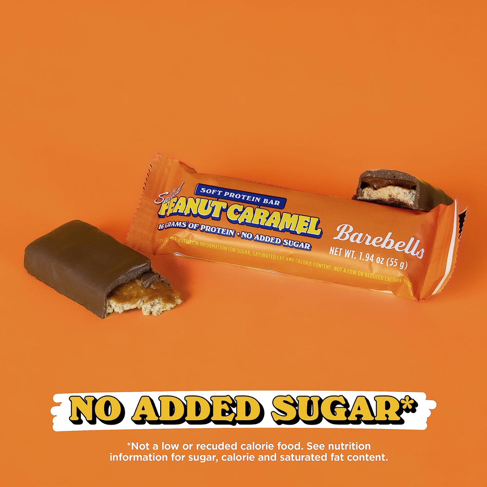 BAREBELLS Soft Protein Bar Salted Peanut Caramel ready-to-eat snack on-the-go.