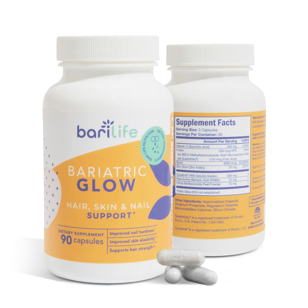 Bari Life Hair, Skin & Nails supplement bottle on white background