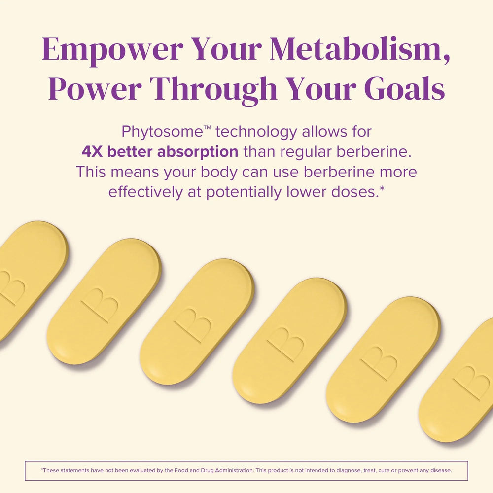 Label showing 550 mg berberine phytosome per serving