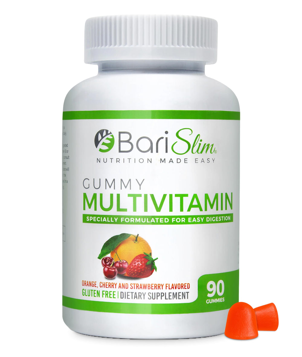 Front packaging of BariSlim Bariatric Chewable Multivitamin Gummies