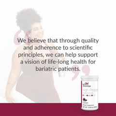 Bariatric Advantage 14-serving packaging front emphasizes convenient post-surgery protein support.