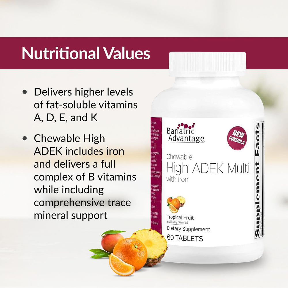 Nutrition information: ADEK vitamins with trace minerals zinc and selenium