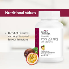 Ferrous fumarate and carbonyl iron blend for bariatric patients