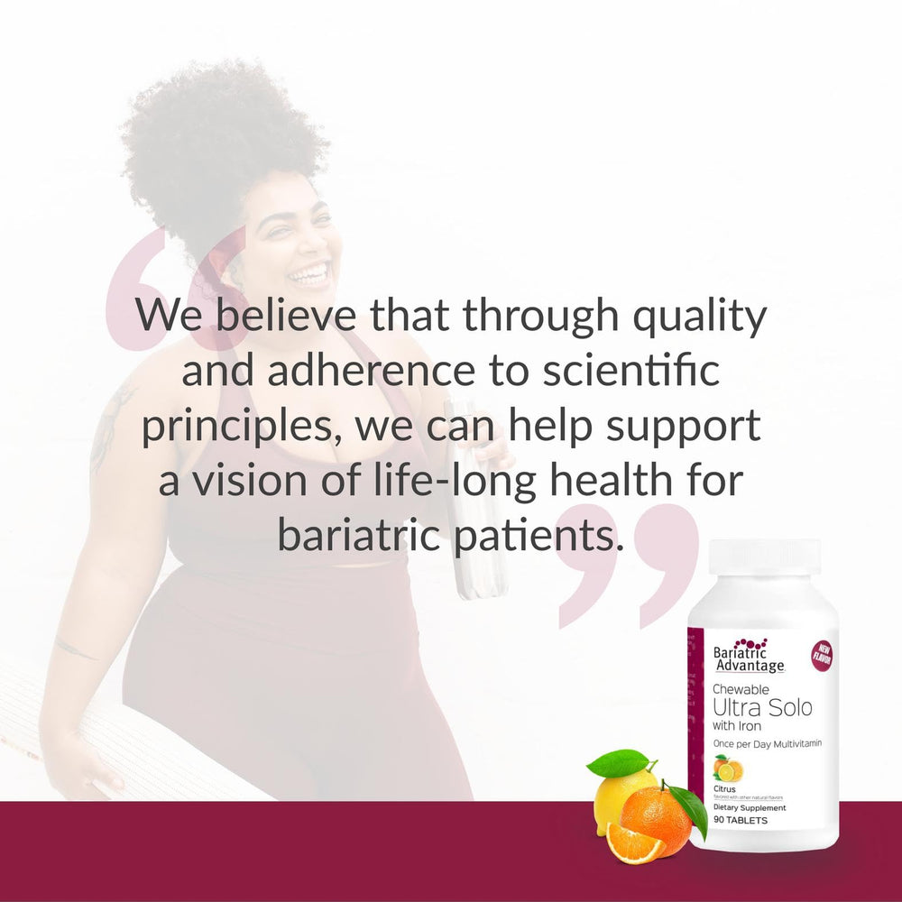 Lifestyle image of a patient taking a daily Bariatric Advantage multivitamin