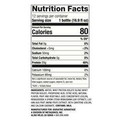 Bariatric Advantage Clearly Protein pour demonstrates 20 g protein per serving for post-meal boost.