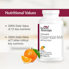 Bariatric Advantage multivitamin packaging and 180-count bottle