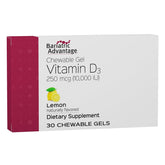 Front view of Bariatric Advantage Vitamin D3 Chewable Gels Lemon Flavor 10,000 IU bottle