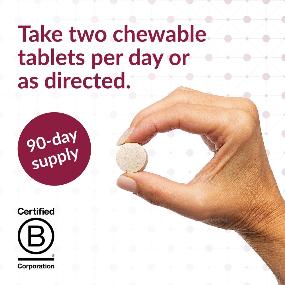 Close-up of chewable berry-flavored tablets