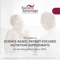 Nutrition facts label for Bariatric Advantage Essential Multivitamin Without Iron Berry