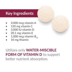 Nutrition facts label for bariatric multivitamin
