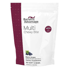 Bariatric Advantage Multi Chewy Bite Black Grape bottle on countertop