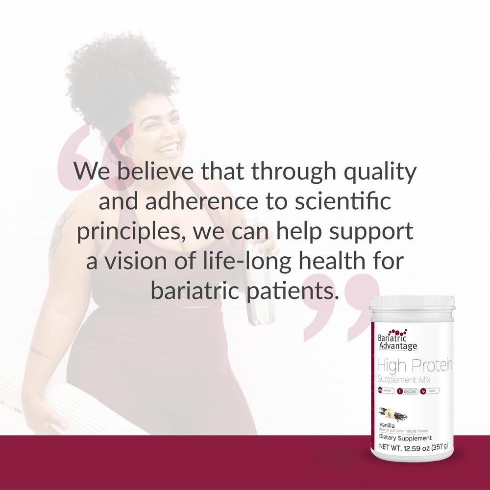 Bariatric Advantage vanilla shake being prepared, showcasing easy daily use