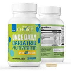Bariatric Choice Once-Daily Multivitamin bottle with 45 mg iron label