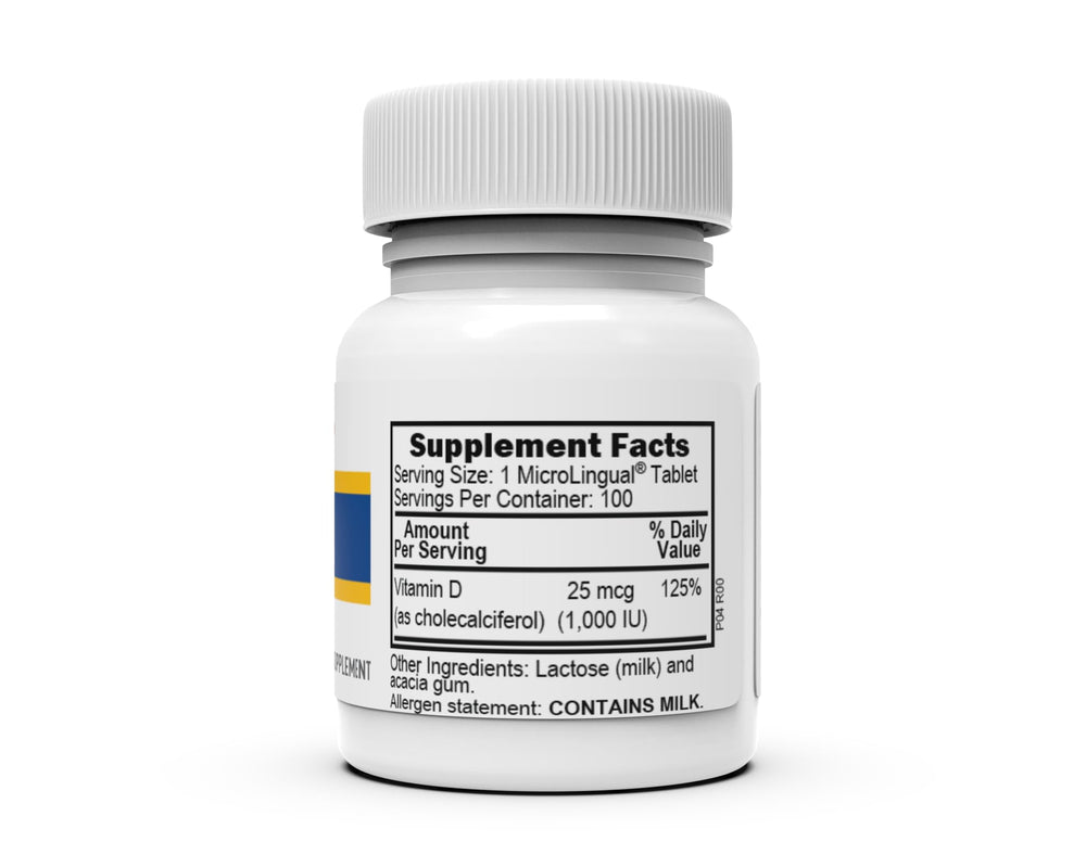 Bariatric-friendly Vitamin D3 sublingual tablets.