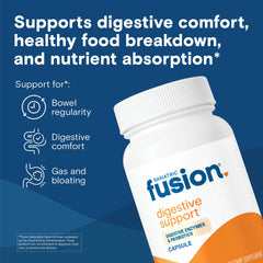 Close-up of Bariatric Fusion Digestive Support label highlighting enzymes and probiotics