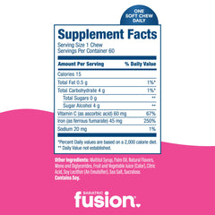 Sugar-free gluten-free chewable iron tablet for men and women