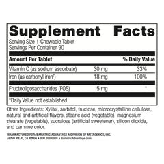 Strawberry flavored iron chewables packaging