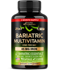Bottle of Bariatric Multivitamin with 45 mg iron and 90 capsules