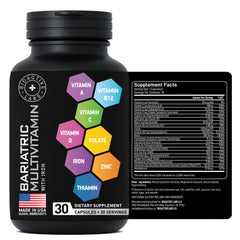 Label emphasizing iron and minerals in the multivitamin