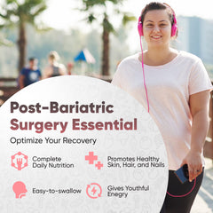 Vitamin bottle labeled for both women and men after bariatric surgery