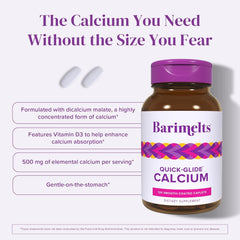 Calcium caplets designed for easy swallowing
