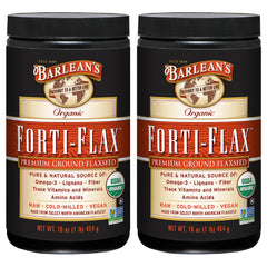 Barlean's Forti-Flax Organic Ground Flaxseed 16 oz 2-pack front label