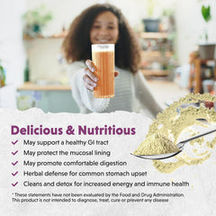 Barlean's Intestinal Repair bottle with label showing serving size