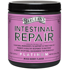 Barlean's Intestinal Repair powder bottle with mixed berry flavor, 6.35 oz