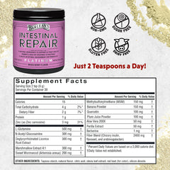 Serving scoop pouring Barlean's Intestinal Repair powder into a glass