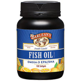 Barlean's Omega-3 Fish Oil Softgels Orange Flavor bottle on white background