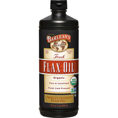 Barlean's Organic Flaxseed Oil bottle, 32 oz