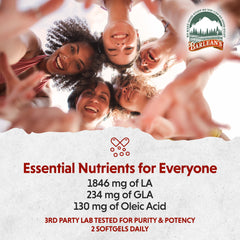 Illustration showing suggested use: 2 softgels per day