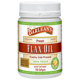 Barlean's vegan flaxseed oil softgels bottle label