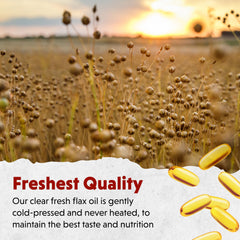 Unrefined cold-pressed flaxseed oil softgels