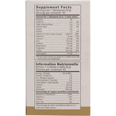Nutrition facts and serving size label on packaging