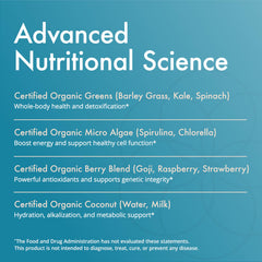 Barley grass, kale and spinach greens blend in N-Liven