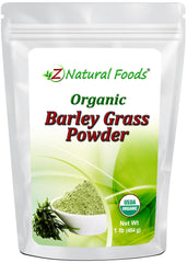 Barley grass powder container label