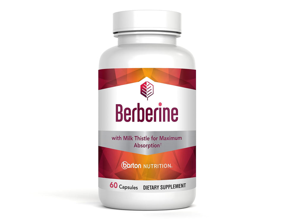 Barton Nutrition Berberine HCL 800mg bottle with Milk Thistle