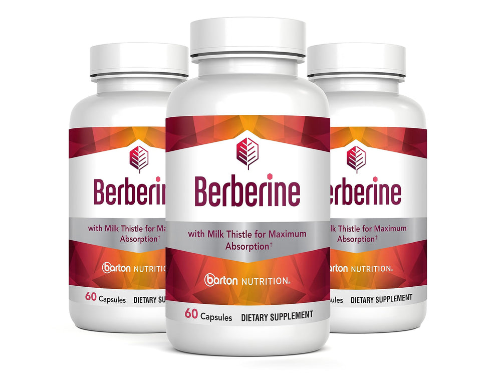 Lifestyle image of Barton Nutrition Berberine with Milk Thistle supplement bottle
