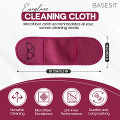 Four-pack of Basesit microfiber lens wipes in Rose and Green