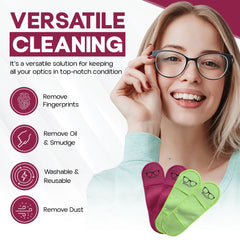 Portable Basesit cleaning cloth beside a glasses case