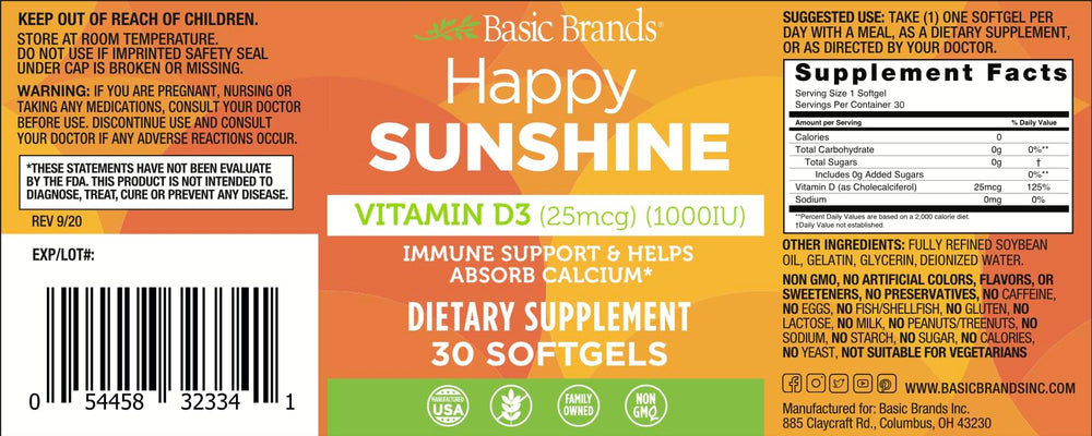 Nutrition facts and ingredients overview