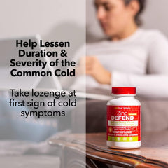 Zinc lozenges packaging highlighting non-GMO and gluten-free attributes