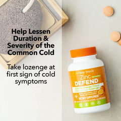 Full bottle of Basic Brands Zinc Lozenges Orange, 100-count