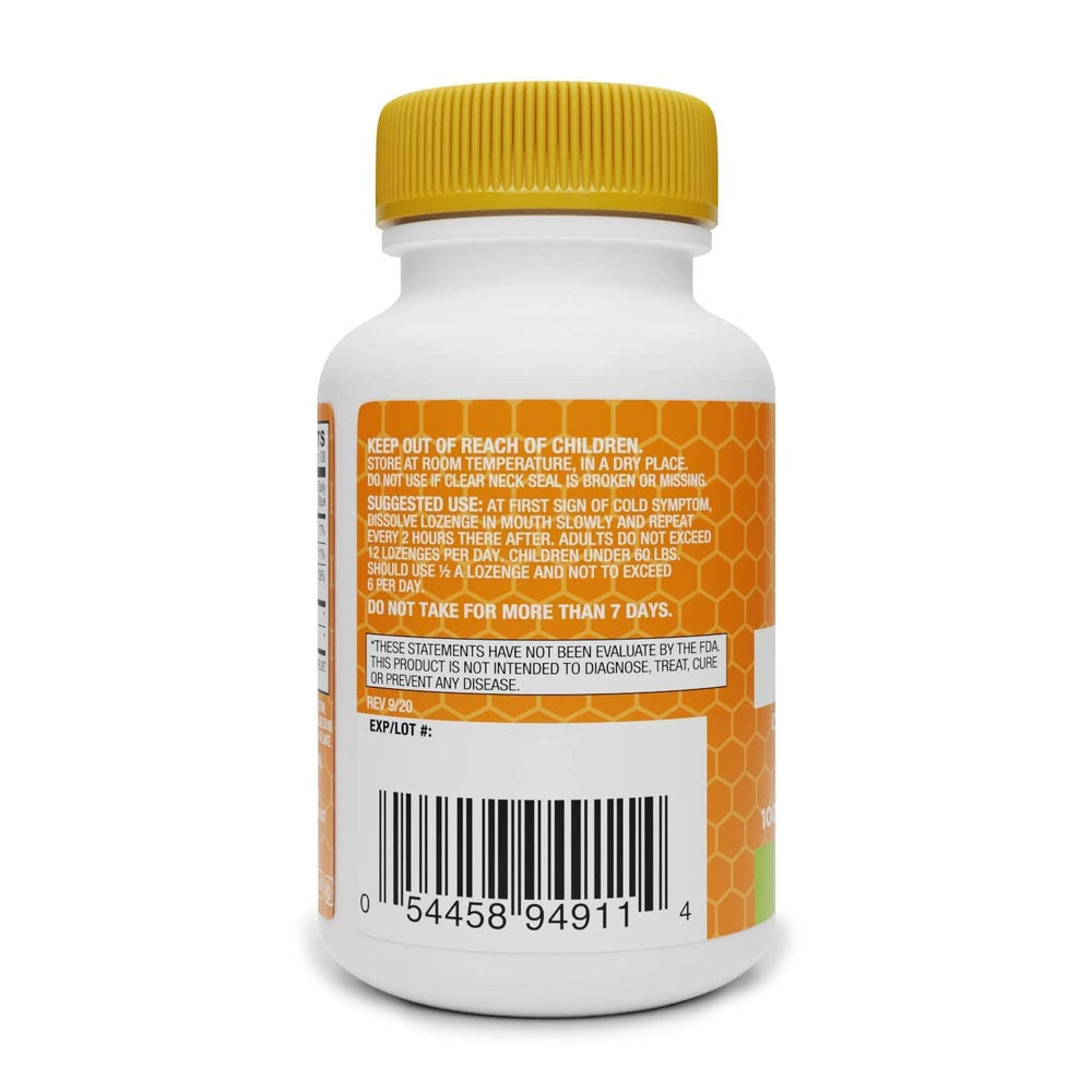 Nutrition facts for Basic Brands Zinc Lozenges Orange