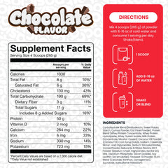 Nutritional highlights: 50g protein, 190g carbs per serving