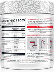 Basic Supplements pre-workout ingredient panel shows 3,000 mg citrulline for endurance and focus
