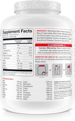 Basic Supplements scoop dispensing whey protein powder for easy daily mixing