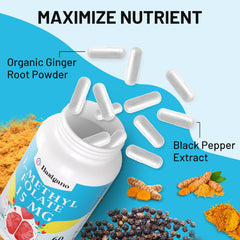 Plant-based capsules of Basigano L-Methylfolate supplement